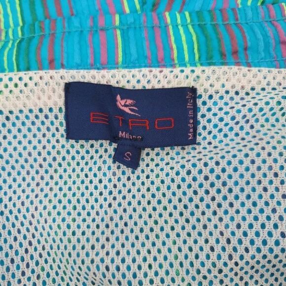 Etro Men's Striped Board Shorts Swim Beach Shorts Size Small - Picture 2 of 5